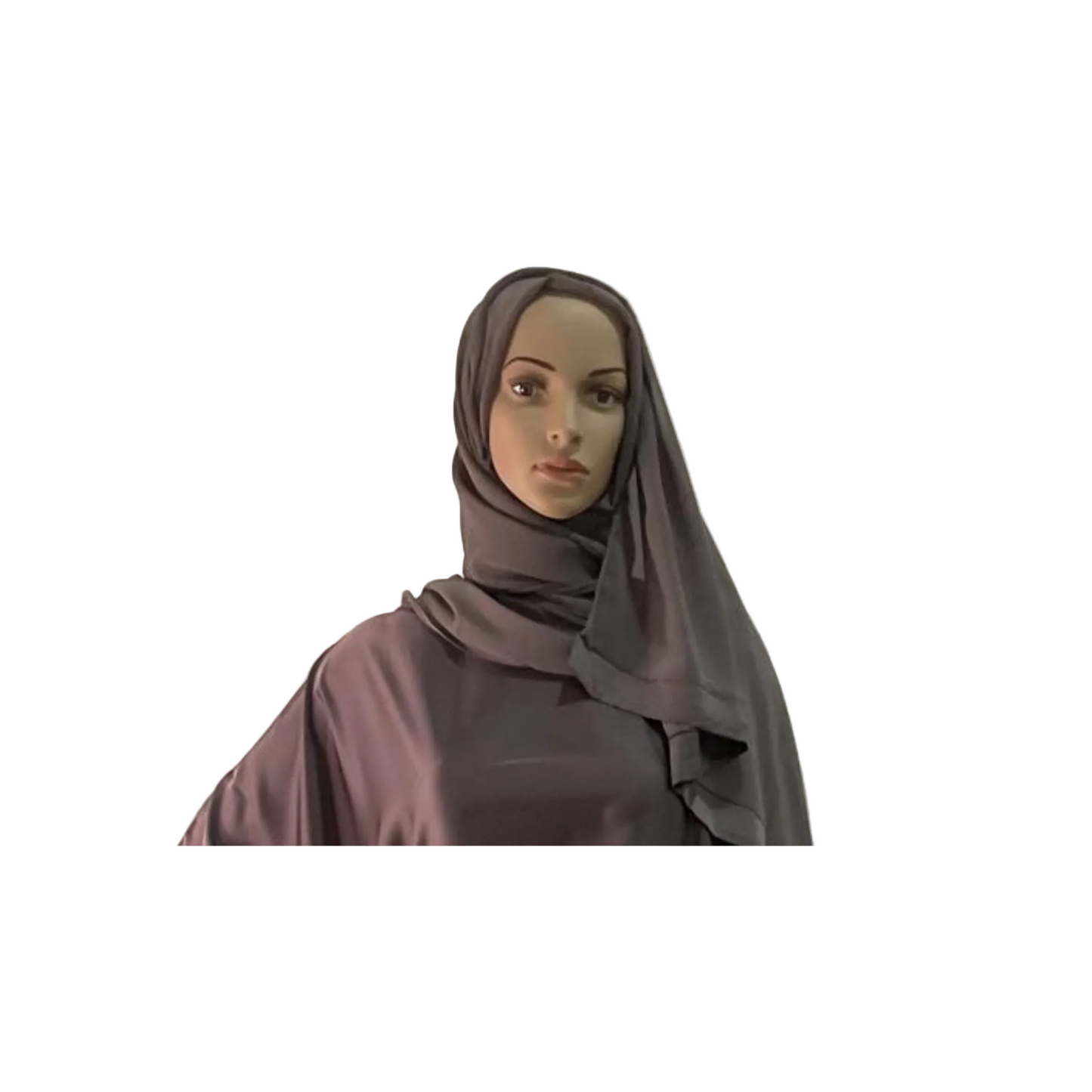 Brown Satin Butterfly Abaya