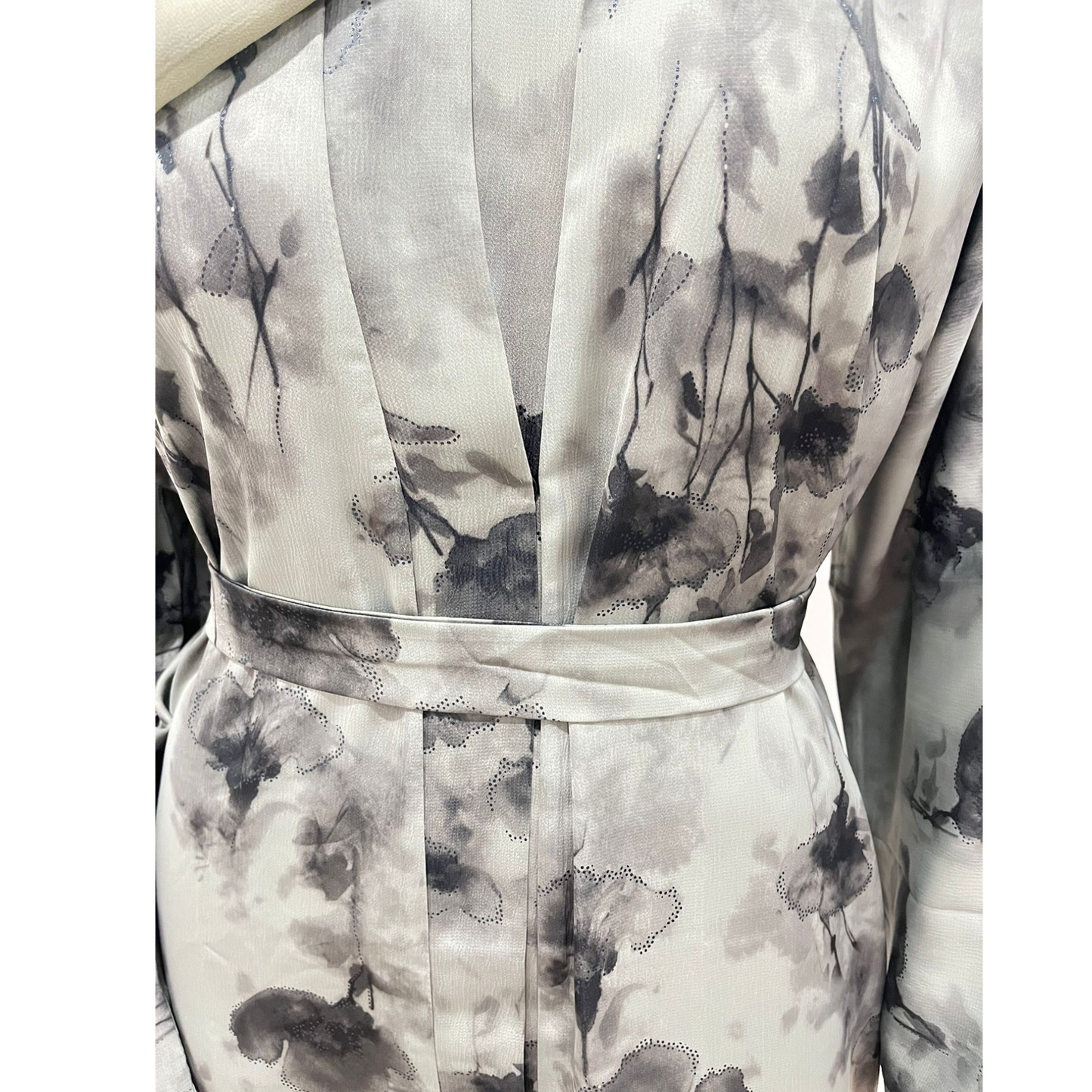 Tasmia Mist Bloom Abaya-Sand Beige