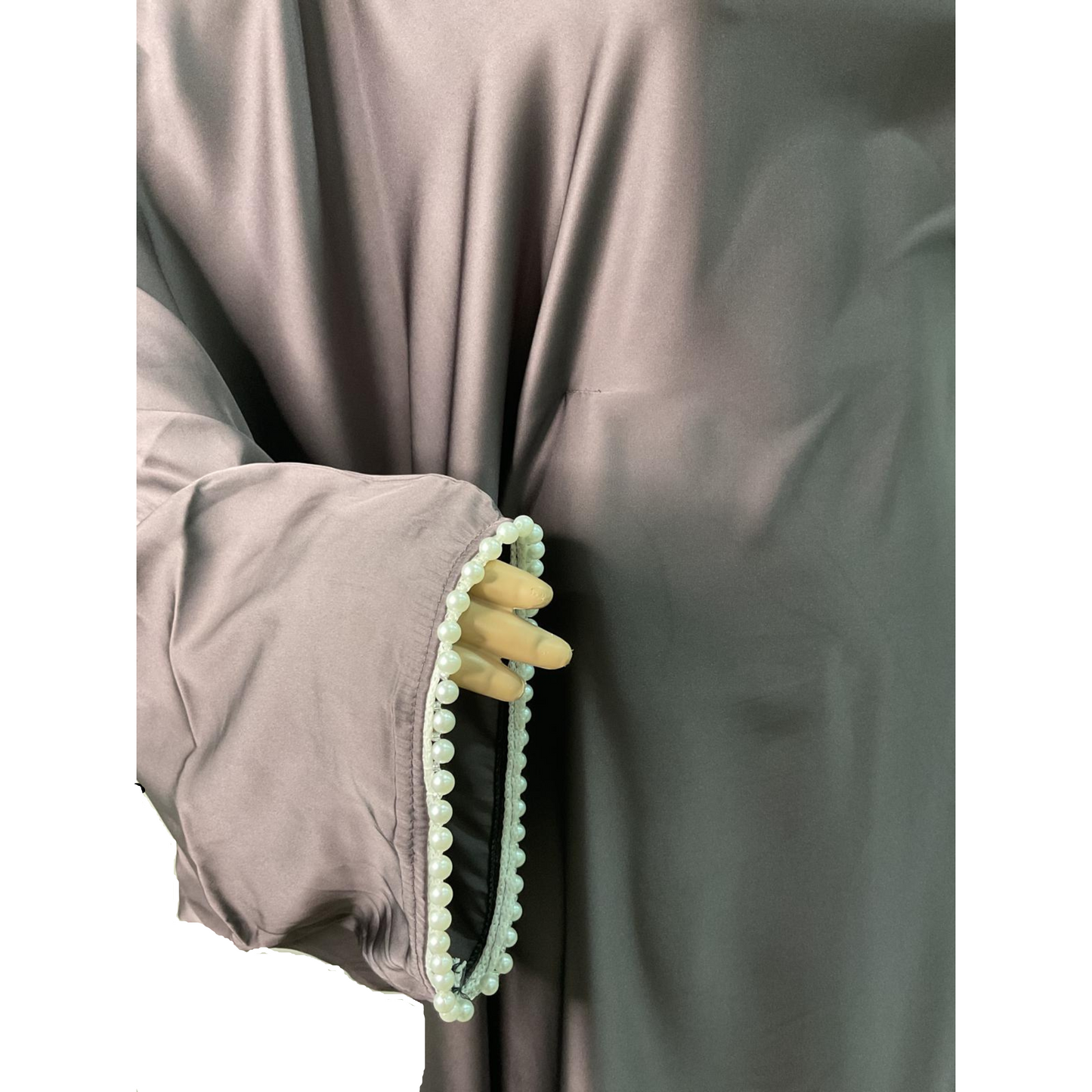 Brown Satin Butterfly Abaya