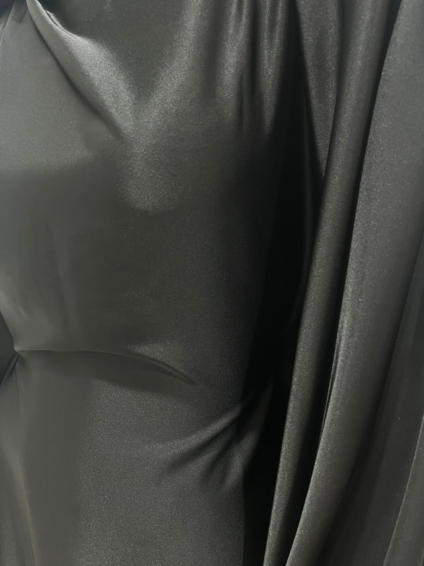 Black Satin Butterfly Abaya