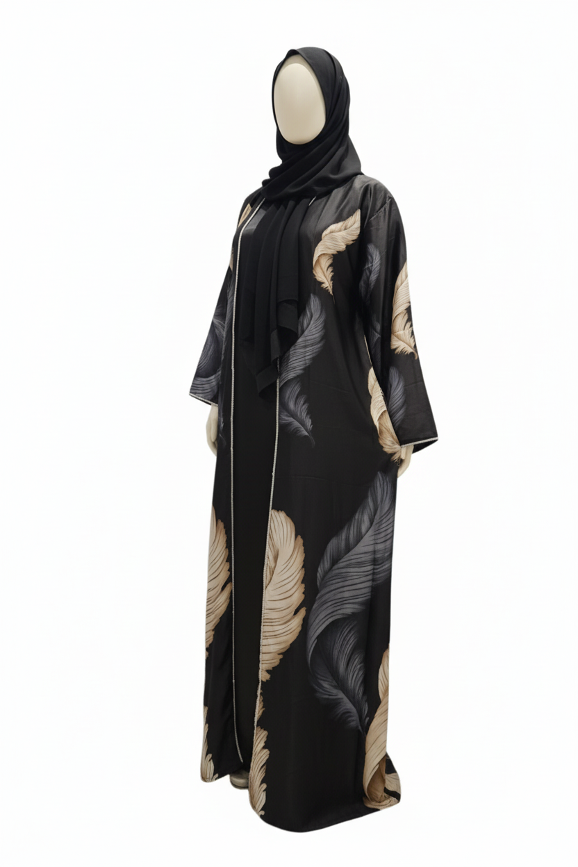 Feather Abaya 4